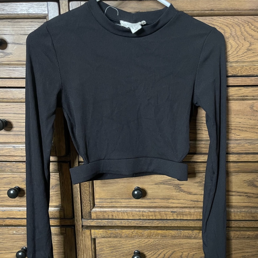 A long sleeve crop top